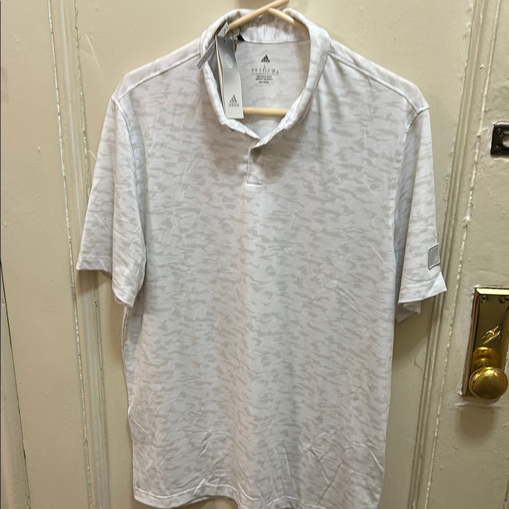 Adidas Camo White/Grey Golf Polo Shirt Classic Style